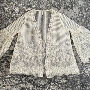 Beige Lace Cardigan